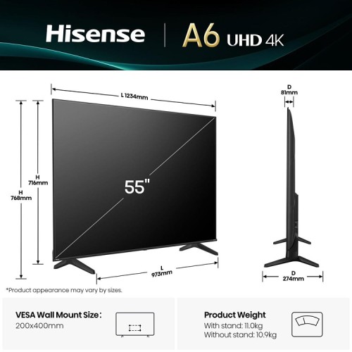 TV UHD  55A6Q SMART 4K